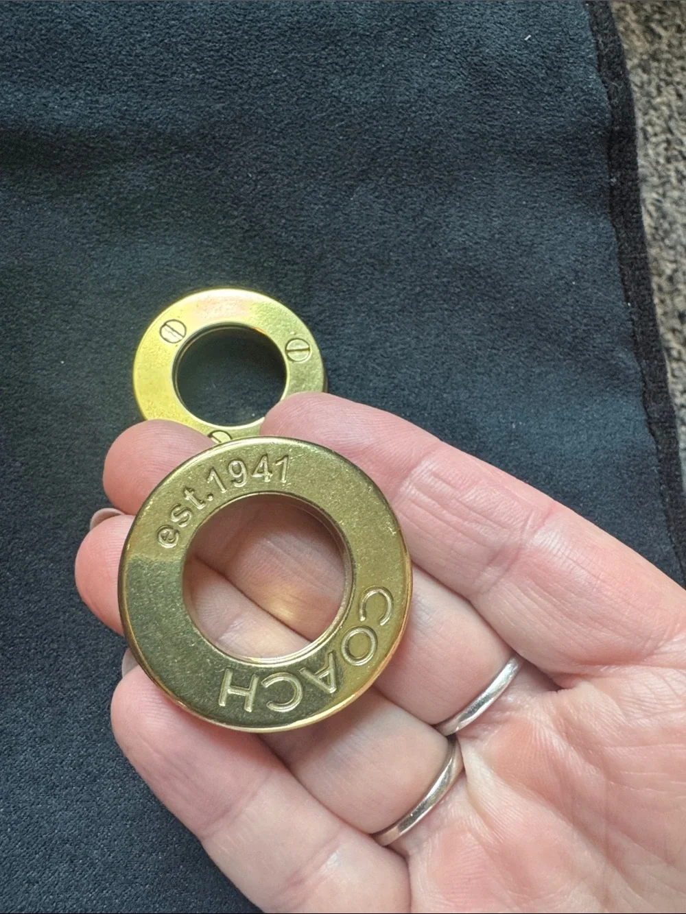 Coach Gold-Tone Round Logo Grommets (Set of 2)